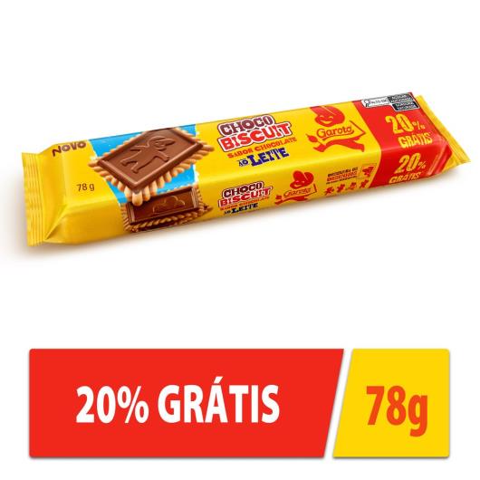 Biscoito choco biscuit ao leite Garoto grátis 20% 78g - Imagem em destaque
