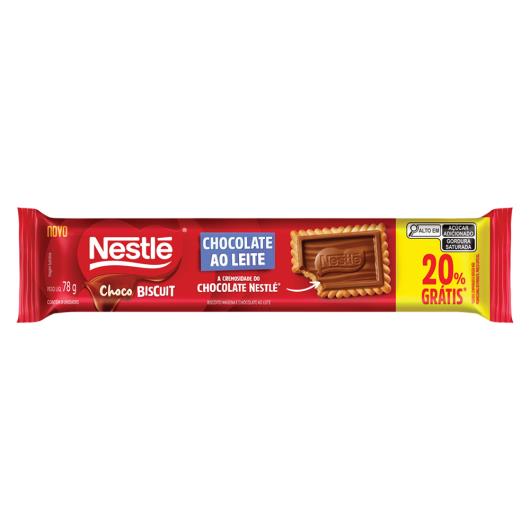 Biscoito com Chocolate ao Leite Choco Biscuit Nestlé 78g Grátis 20% - Imagem em destaque