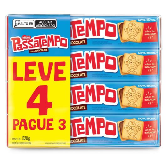 Biscoito Passatempo Recheado Chocolate 520g Leve 4 Pague 3 - Imagem em destaque