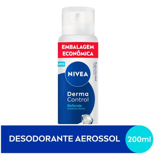 Antitranspirante aerosol derma control defende Nivea embalagem econômica 200ml - Imagem em destaque