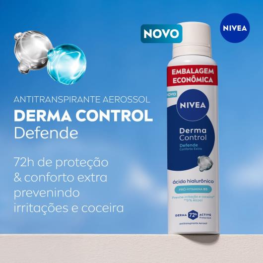 Antitranspirante aerosol derma control defende Nivea embalagem econômica 200ml - Imagem em destaque