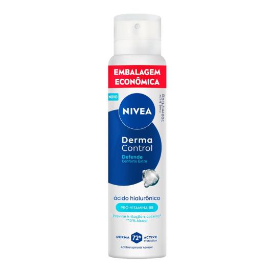Antitranspirante aerosol derma control defende Nivea embalagem econômica 200ml - Imagem em destaque
