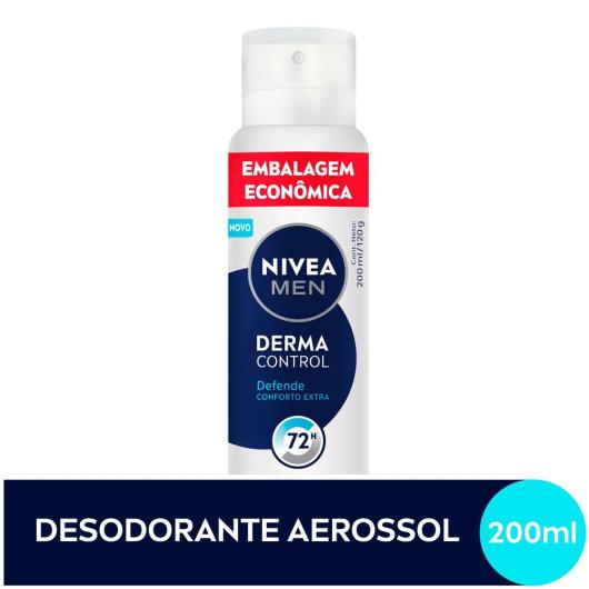 Antitranspirante aerosol derma control defende men Nivea embalagem econômica 200ml - Imagem em destaque