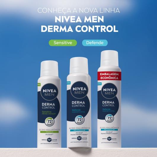 Antitranspirante aerosol derma control defende men Nivea embalagem econômica 200ml - Imagem em destaque