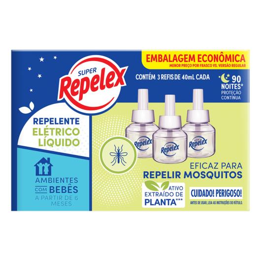 Repelente elétrico 90 noites 3 refis Repelex embalagem econômica Unidade - Imagem em destaque