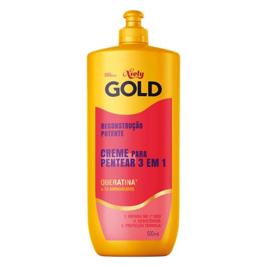 Creme para Pentear Niely Gold Reconstrução Potente Frasco 500ml - Imagem em destaque