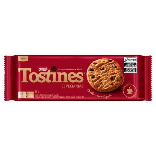 Cookie Tostines Caramelizado com Especiarias e Gotas de Chocolate Pacote 60g - Imagem em destaque