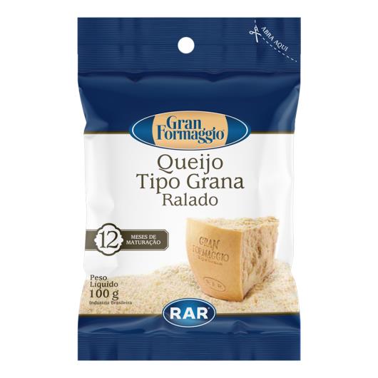 Queijo Tipo Grana Ralado Rar Gran Formaggio Pacote 100g - Imagem em destaque