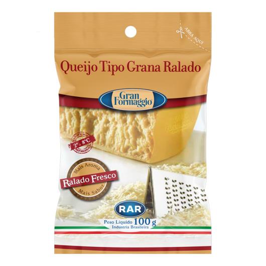 Queijo Tipo Grana Ralado Gran Formaggio Rar Pacote 100g - Imagem em destaque