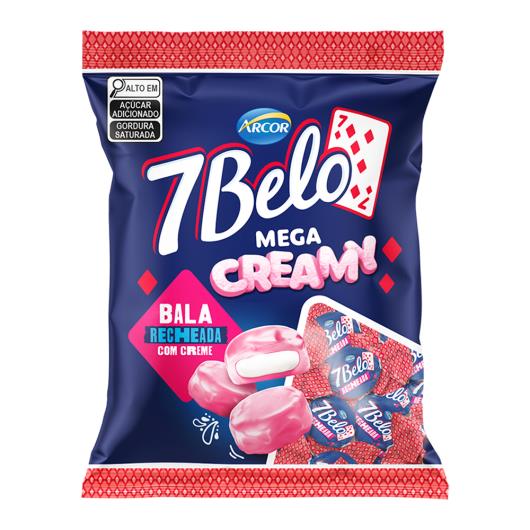 Bala Framboesa Recheio Creme Mega Creamy 7 Belo 90g - Imagem em destaque