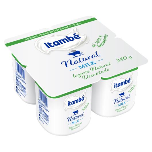 Iogurte Natural Desnatado Itambé Milk Bandeja 340g 4 Unidades - Imagem em destaque
