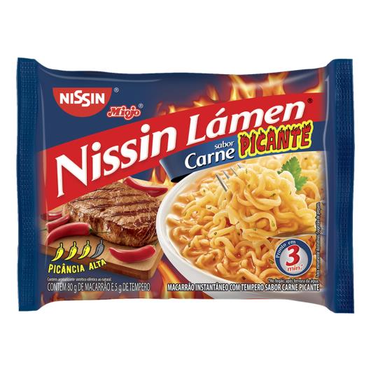 Macarrão Instantâneo Lámen Carne Picante Nissin Miojo Pacote 85g - Imagem em destaque