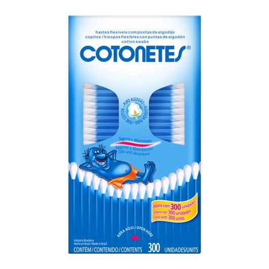 Hastes Flexíveis Cotonetes Caixa 300 Unidades - Imagem em destaque