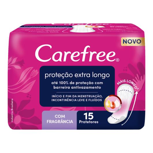 Protetor Diário Carefree sem Abas Proteção Extra Longo com Perfume Pacote 15 Unidades - Imagem em destaque