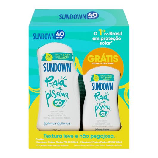 Kit Protetor Solar praia e piscina 200ml + 100ml grátis fps50 Sundown Unidade - Imagem em destaque
