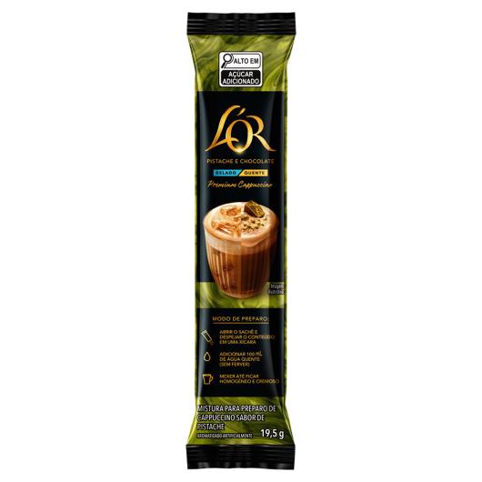 Cappuccino solúvel pistache e chocolate L'Or Premium 19,5g - Imagem em destaque