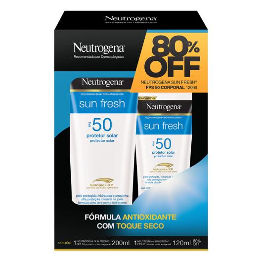 Kit Protetor Solar Corporal Neutrogena Sun Fresh FPS 50 Toque Seco 200ml + Protetor Solar FPS 50 Toque Seco 120ml - Imagem em destaque