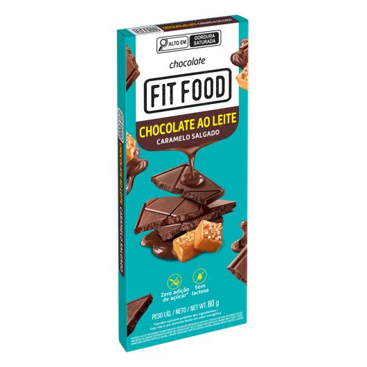 Chocolate ao leite caramelo salgado Fit Food 80g - Imagem em destaque