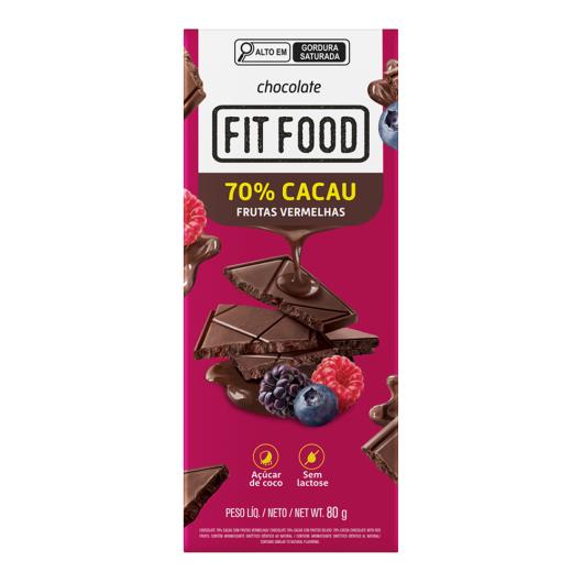Chocolate 70% cacau frutas vermelhas Fit Food 80g - Imagem em destaque