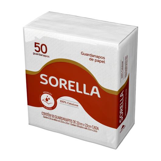 Guardanapo Sorella Folha Simples 22cm x 23cm Pacote 50 Unidades - Imagem em destaque