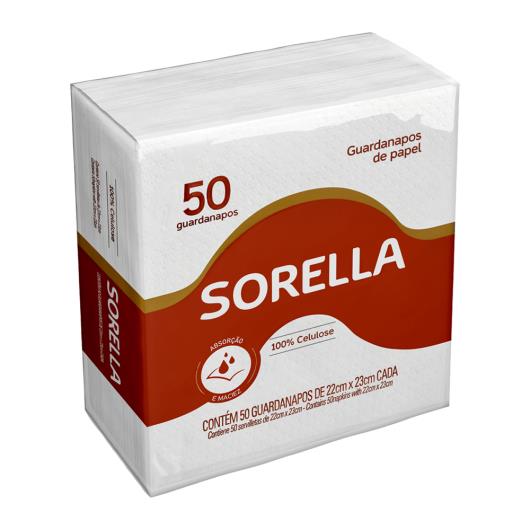 Guardanapo Sorella Folha Simples 22cm x 23cm Pacote 50 Unidades - Imagem em destaque