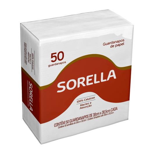 Guardanapo Sorella Folha Simples 30cm x 30,5cm Pacote 50 Unidades - Imagem em destaque