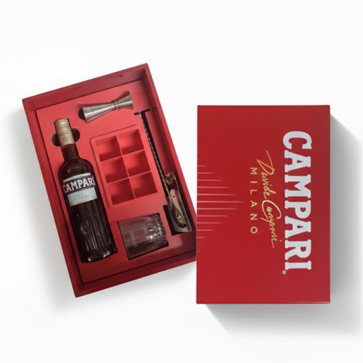 Kit 1 Campari 748ml + 1 Cinzano Vermouth Rosso 1l + 1 Gin London Dry Bulldog 750ml + Brinde Conjunto P/ Drink Campari - Imagem em destaque