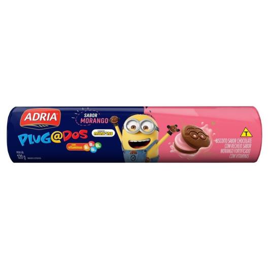 Biscoito Chocolate Recheio Morango Plugados Minions Adria 120g - Imagem em destaque