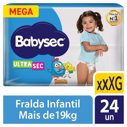 Fralda Descartável Ultrasec Tamanho XXXG Babysec 24 Unidades - Imagem em destaque