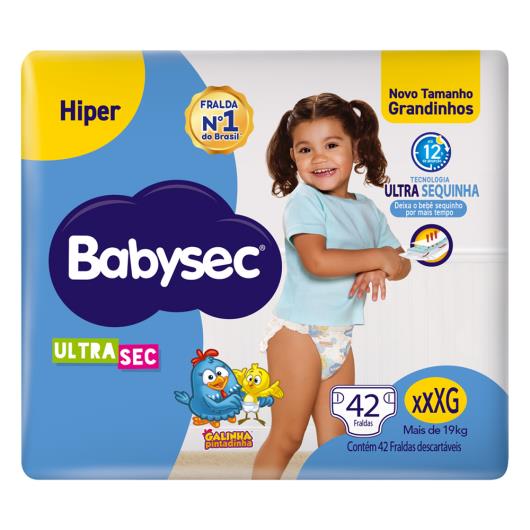Fralda Descartável Ultrasec Tamanho XXXG Babysec 42 unidades - Imagem em destaque
