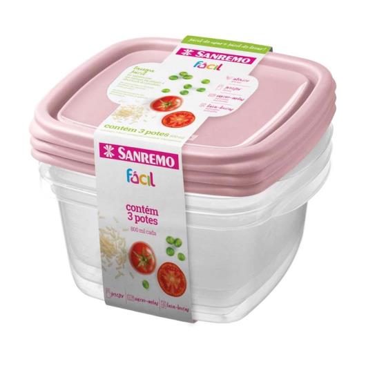Conjunto de pote fácil Sanremo 3 unidades 800ml - Imagem em destaque
