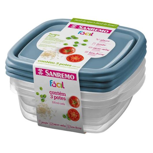 Conjunto de pote fácil Sanremo 3 unidades 530ml - Imagem em destaque