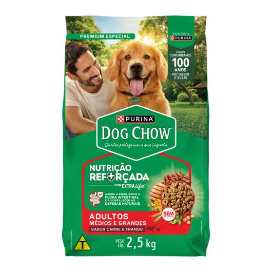 Alimento para cães adulto médios e grandes carne e frango Dog Chow 2,5kg - Imagem em destaque