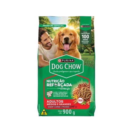 Ração para Cães Dog Chow Adultos Médios e Grandes Carne e Frango 900g - Imagem em destaque