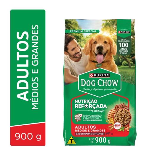 Ração para Cães Dog Chow Adultos Médios e Grandes Carne e Frango 900g - Imagem em destaque
