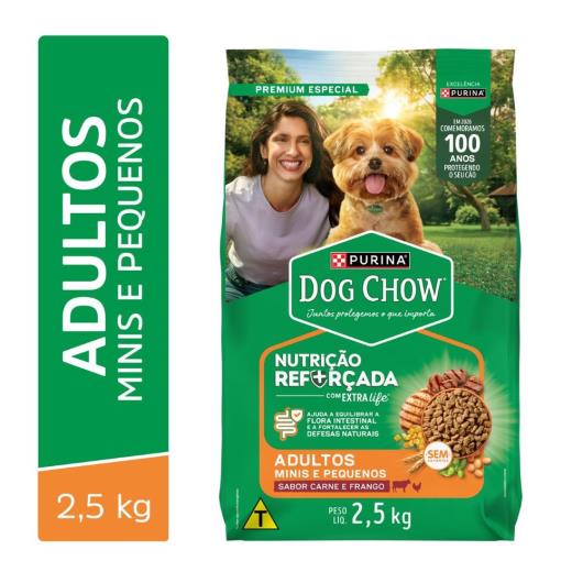 Ração para Cães Dog Chow Adultos Minis e Pequenos Carne e Frango 2,5kg - Imagem em destaque