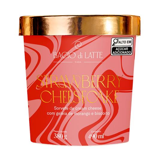 Sorvete strawberry cheesecake Bacio di Latte pote 490ml - Imagem em destaque