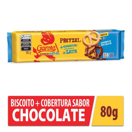 Biscoito Garoto Chocopretzel Cobertura Chocolate 80g - Imagem em destaque