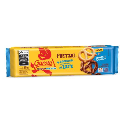 Biscoito Garoto Chocopretzel Cobertura Chocolate 80g - Imagem em destaque
