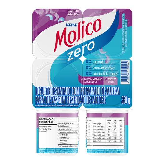 Iogurte desnatado ameixa zero lactose Molico 360g - Imagem em destaque