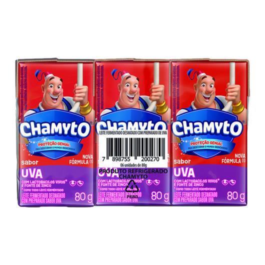 Leite Fermentado Chamyto Uva Pack 6 Unidades 80g Cada - Imagem em destaque