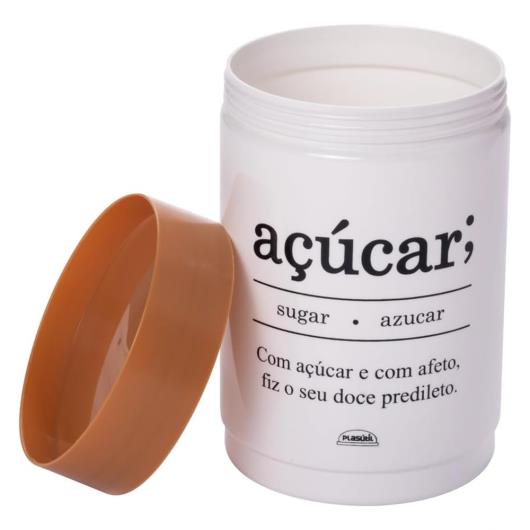 Pote plástico branco açúcar Plasútil 1,15 Litros - Imagem em destaque