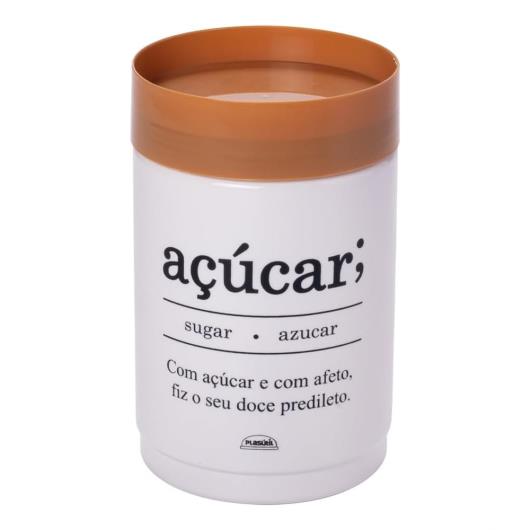 Pote plástico branco açúcar Plasútil 1,15 Litros - Imagem em destaque