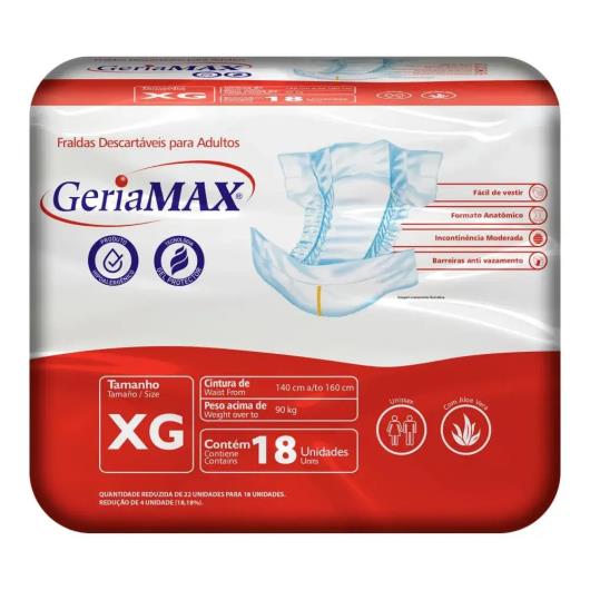 Fralda Geriátrica Geriamax XG 18 Unidades - Imagem em destaque