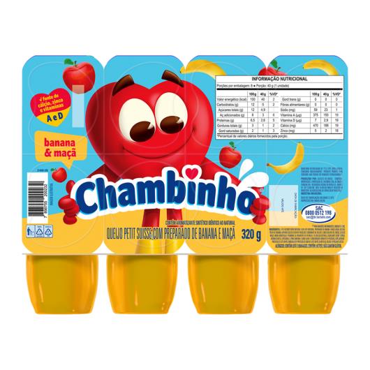 Petit Suisse Banana & Maçã Chambinho Bandeja 320g 8 Unidades - Imagem em destaque