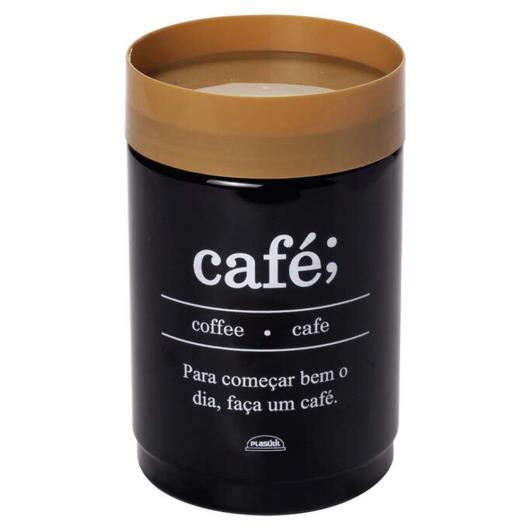Pote plástico preto café Plasútil 1,15 Litros - Imagem em destaque
