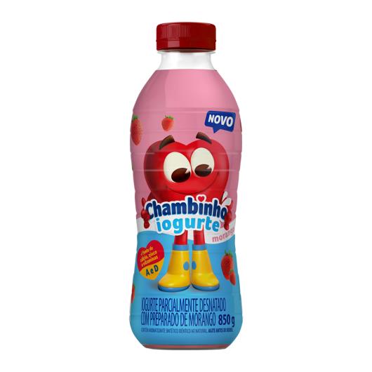 Iogurte Parcialmente Desnatado Morango Chambinho Garrafa 850g - Imagem em destaque