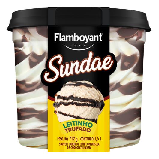 Gelato sundae leitinho trufado Flamboyant 712g - Imagem em destaque