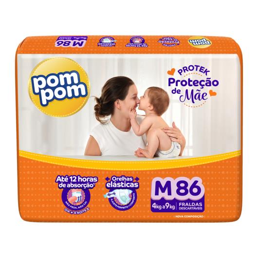 Fralda descartável M Pom Pom 86 Unidades - Imagem em destaque