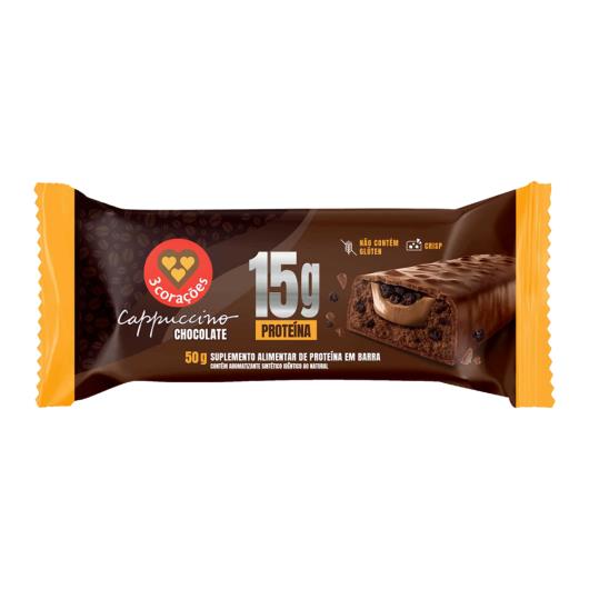 Barra de Proteína Cappuccino Chocolate 15g de Proteínas 3 Corações 50g - Imagem em destaque
